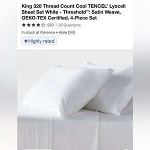 Threshold White TENCEL Lyocell Sheet Set